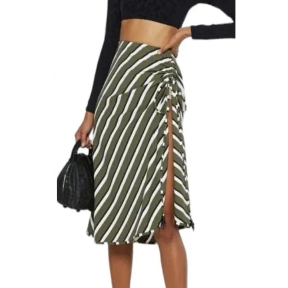 Solid & Striped Ruched Striped Stretch-Jersey Skirt